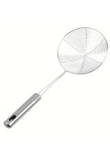 Kızartma ve Pişirme için Saplı Dayanıklı Metal Tel Paslanmaz Çelik Süzgeç Kaşığı 12 CM