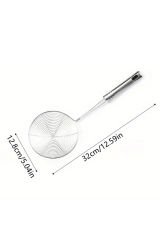 Kızartma ve Pişirme için Saplı Dayanıklı Metal Tel Paslanmaz Çelik Süzgeç Kaşığı 12 CM