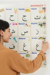 100x150 cm Kendinden Yapışkanlı Elif-Ba Eğitim Tahtası – Statik Kağıt