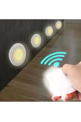 Kablosuz Led Spotlar 3 Adet Kumandalı Kendinden Yapışkanlı Pilli