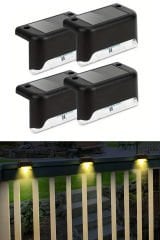 4 adet/LED Güneş Enerjili Merdiven Işıkları Su Geçirmez Dış Mekan Bahçe Geçit Avlu Teras Koruma Korkuluğu Adım Işığı Peyzaj Işığı