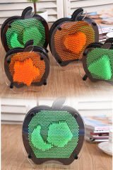 Elma Şeklinde Pin Art Dekoratif 3D Çivi Sanatı Filografi Tahtası