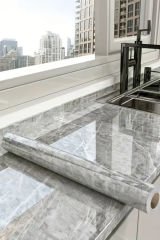 Atina Grisi Mermer Desenli Yapışkanlı Folyo - 60 CM x 5 MT Dekoratif Çözüm