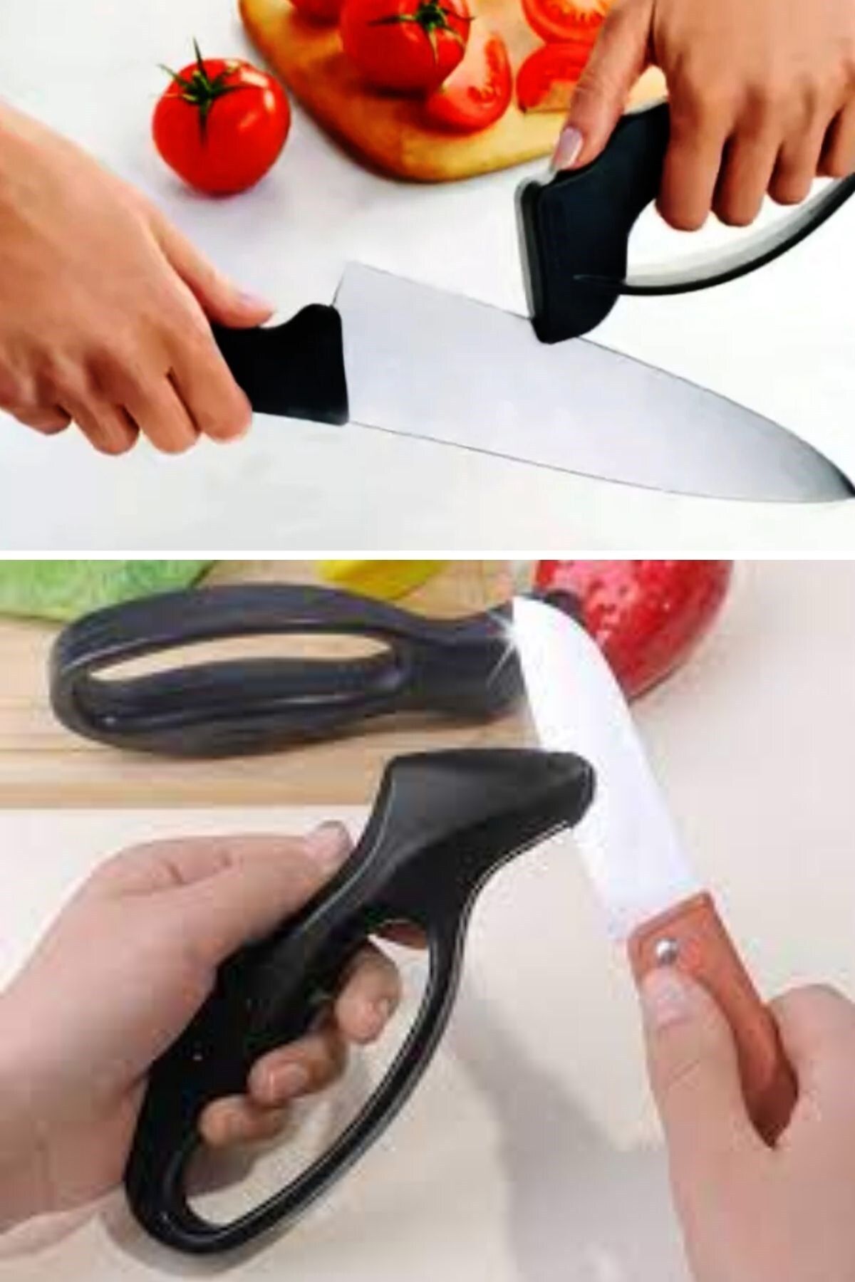 Ergonomik Tutma Saplı Paslanmaz Çelik Manuel Bıçak Bileyici