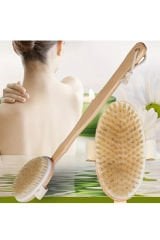Doğal At Kılı Selülit Karşıtı Sapı Çıkabilen Ahşap Banyo Fırçası