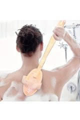 Doğal At Kılı Selülit Karşıtı Sapı Çıkabilen Ahşap Banyo Fırçası