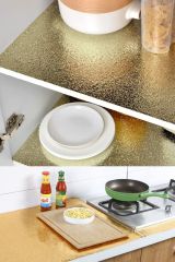 10 Metre Kendinden Yapışkanlı Silinebilir Mutfak Tezgah Üstü Sticker Folyo Gold Renk