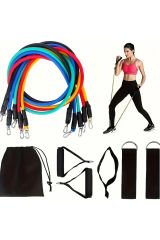 11 Adet Çekme Halat Fitness Ekipmanı Seti - Güç Eğitimi, Pilates ve Yoga için Direnç Bantları