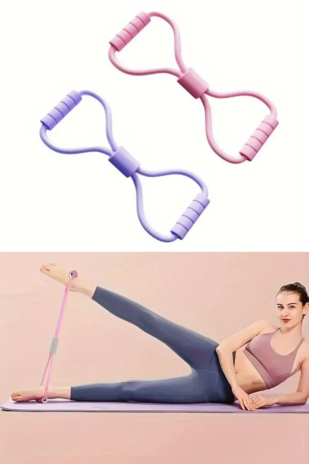 Yoga, Sırt ve Omuz Germe Egzersizleri İçin Sekiz Şekilli Fitness Bandı