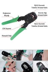 Rj9 Rj12 Rj45 Sıkıcı Sıkma Network Pensesi Kablo Soyucu Set Cat5 İnternet Ucu Çakma