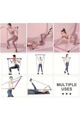 Ev Egzersizleri İçin Tam Bar Seti  Çok Yönlü Yoga & Pilates Bar Seti Direnç Bandı ile