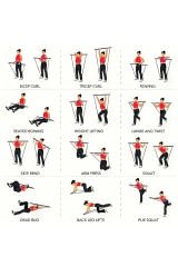 Ev Egzersizleri İçin Tam Bar Seti  Çok Yönlü Yoga & Pilates Bar Seti Direnç Bandı ile