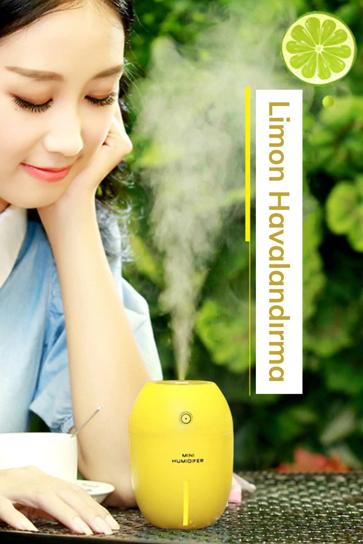 Limon Tipi Mini Hava Oda Nemlendirici Ledli Işıklı Buhar Makinesi