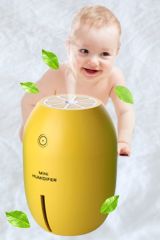 Limon Tipi Mini Hava Oda Nemlendirici Ledli Işıklı Buhar Makinesi