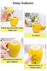 Limon Tipi Mini Hava Oda Nemlendirici Ledli Işıklı Buhar Makinesi
