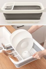 Lavabo Üstü Katlanır Bulaşık Kurutmalık Kaşık Bölmeli Kurutma Standı Aparatı Altlığı