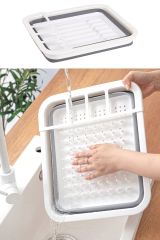 Lavabo Üstü Katlanır Bulaşık Kurutmalık Kaşık Bölmeli Kurutma Standı Aparatı Altlığı