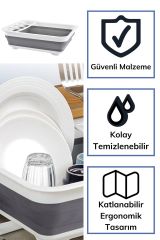 Lavabo Üstü Katlanır Bulaşık Kurutmalık Kaşık Bölmeli Kurutma Standı Aparatı Altlığı