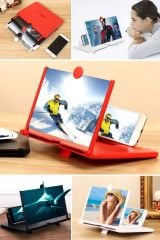Kırmızı Telefon ve Tablet Ekran Büyütücü Aparat