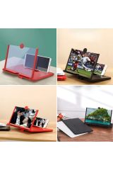 Kırmızı Telefon ve Tablet Ekran Büyütücü Aparat