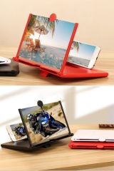 Kırmızı Telefon ve Tablet Ekran Büyütücü Aparat