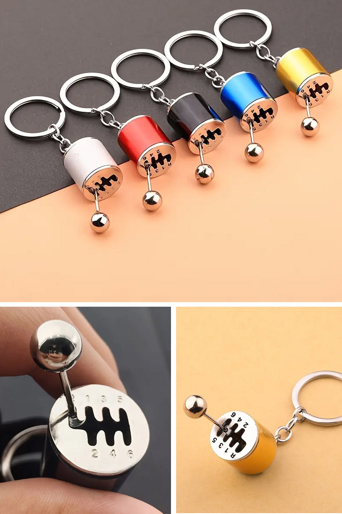Araba Vites Kutusu Anahtarlık, Altı Vitesli Manuel Vites Anahtarlık Metal Kolye Araba Anahtarlık, Mini Vites Değiştirme Çubuğu Anahtarlık, Havalı Araba Vites Değiştirici Anahtarlık, Araba Anahtar Aksesuarları