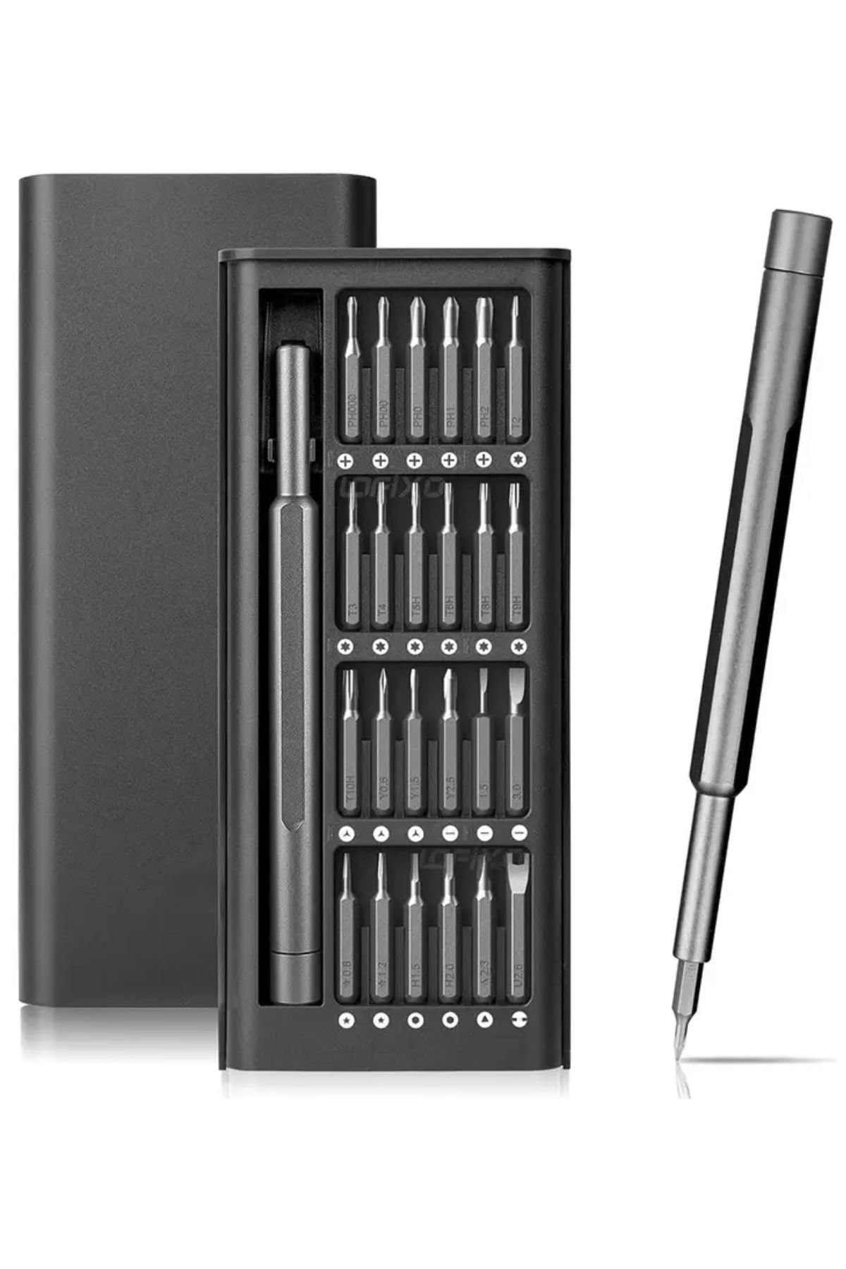 25-in-1 Hassas Tornavida Seti, Manyetik Torx ve Düz Uçlar, Xiaomi, iPhone, Dizüstü Bilgisayar, Saat için Çelik Tamir Aracı Seti