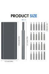 25-in-1 Hassas Tornavida Seti, Manyetik Torx ve Düz Uçlar, Xiaomi, iPhone, Dizüstü Bilgisayar, Saat için Çelik Tamir Aracı Seti