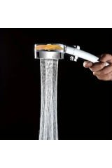 Turbo Filtreli, Su Tasarruflu ve 360° Dönebilen Tazyikli Duş Başlığı