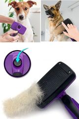 Otomatik Temizlenebilen Tuşlu Pratik Kedi Köpek Tüy Toplama Fırçası