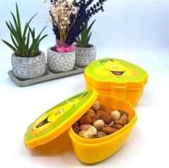 2'li İç İçe Geçebilen Armut Model Saklama ve Beslenme Kabı Seti (550 ml + 250 ml)