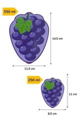 2'li İç İçe Geçebilen Üzüm Model Saklama ve Beslenme Kabı Seti (550 ml + 250 ml)