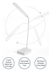 İnce Uzun USBli Dokunmatik 3 Kademeli 360 Derece Özel Göz Korumalı led Lityum Masa Lambası