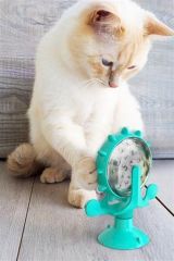 Vantuzlu Zilli İnteraktif Dönebilen Mama Kaplı Renkli Eğlenceli Eğitici Kedi Oyuncağı
