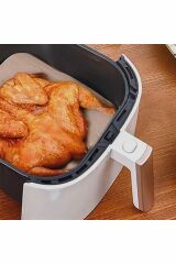 50 Adet Air Fryer Pişirme Kağıdı Tek Kullanımlık Yağ Su Geçirmez Yapışmaz Deliksiz Düz Kare Model