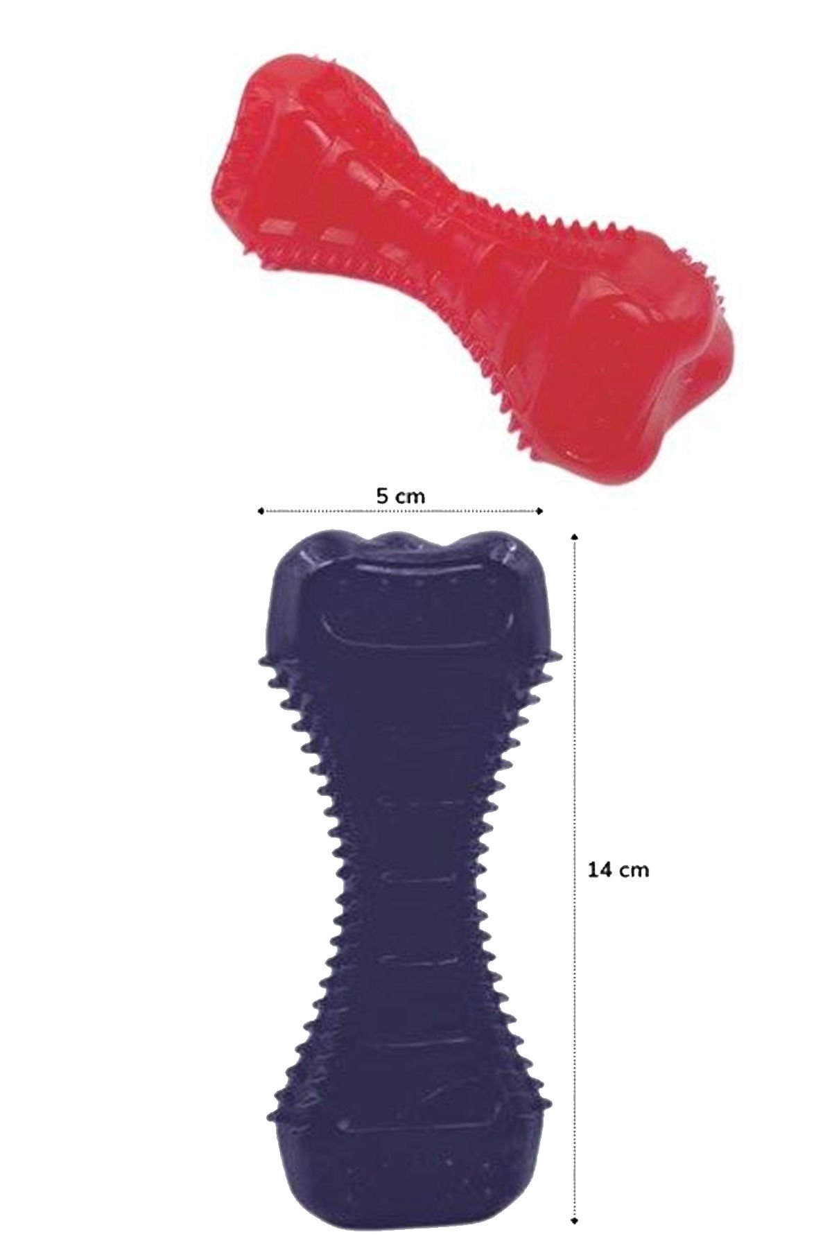 Köpekler İçin Diş Kaşıma Oyuncağı Tırtıklı Yapıda Plastik Dumbell