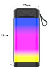 Usb Şarjlı Renkli LED Işıklı 1200 mAh 5W Portatif Müzik Sistemli Mini El Tipi Hoparlör