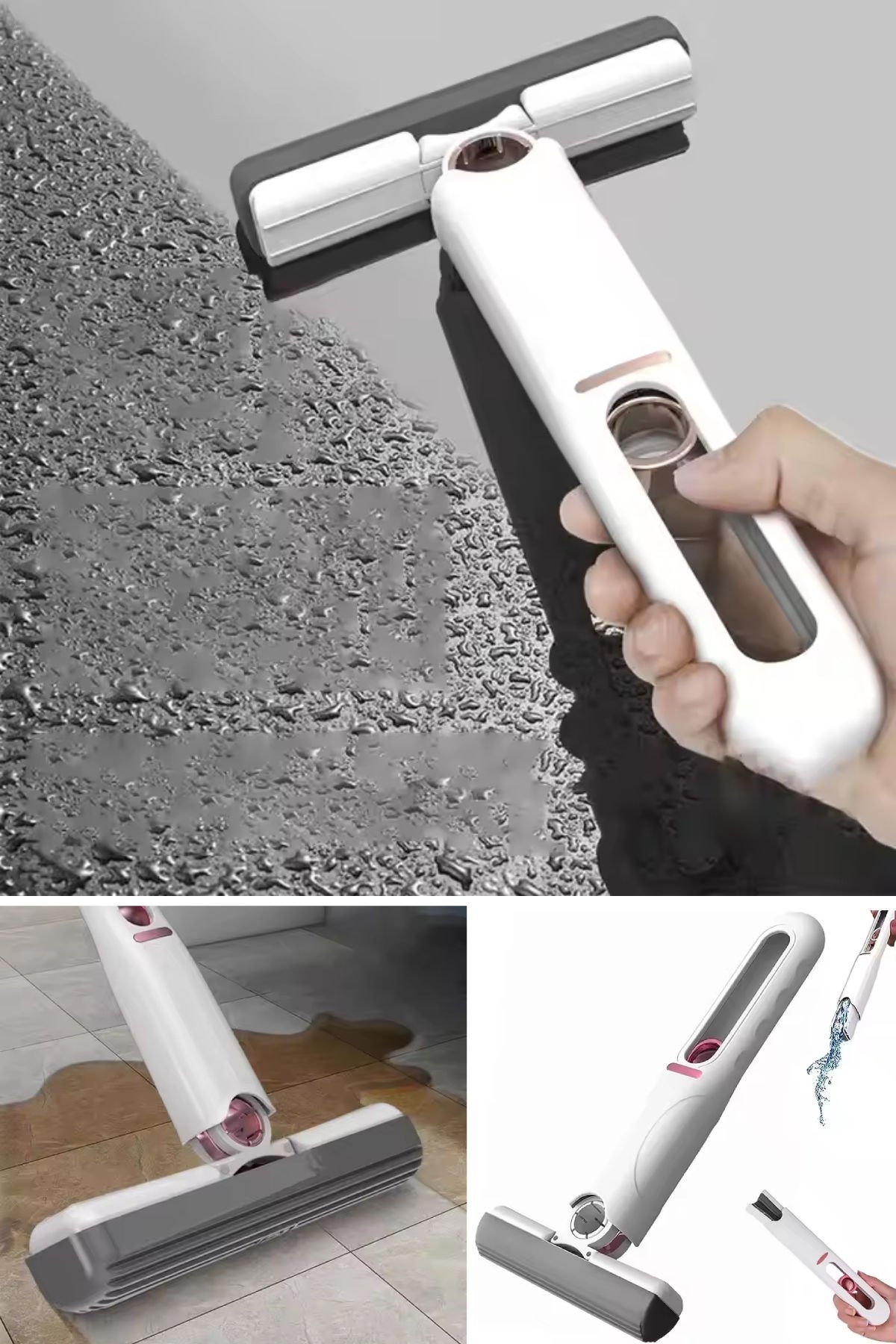 Pratik Çok Amaçlı Mini Cam Temizlik Mopu ve Fırçası