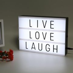 Cinematic Harflerle Işıklı Mesaj Veren Pilli Light Box Led Pano