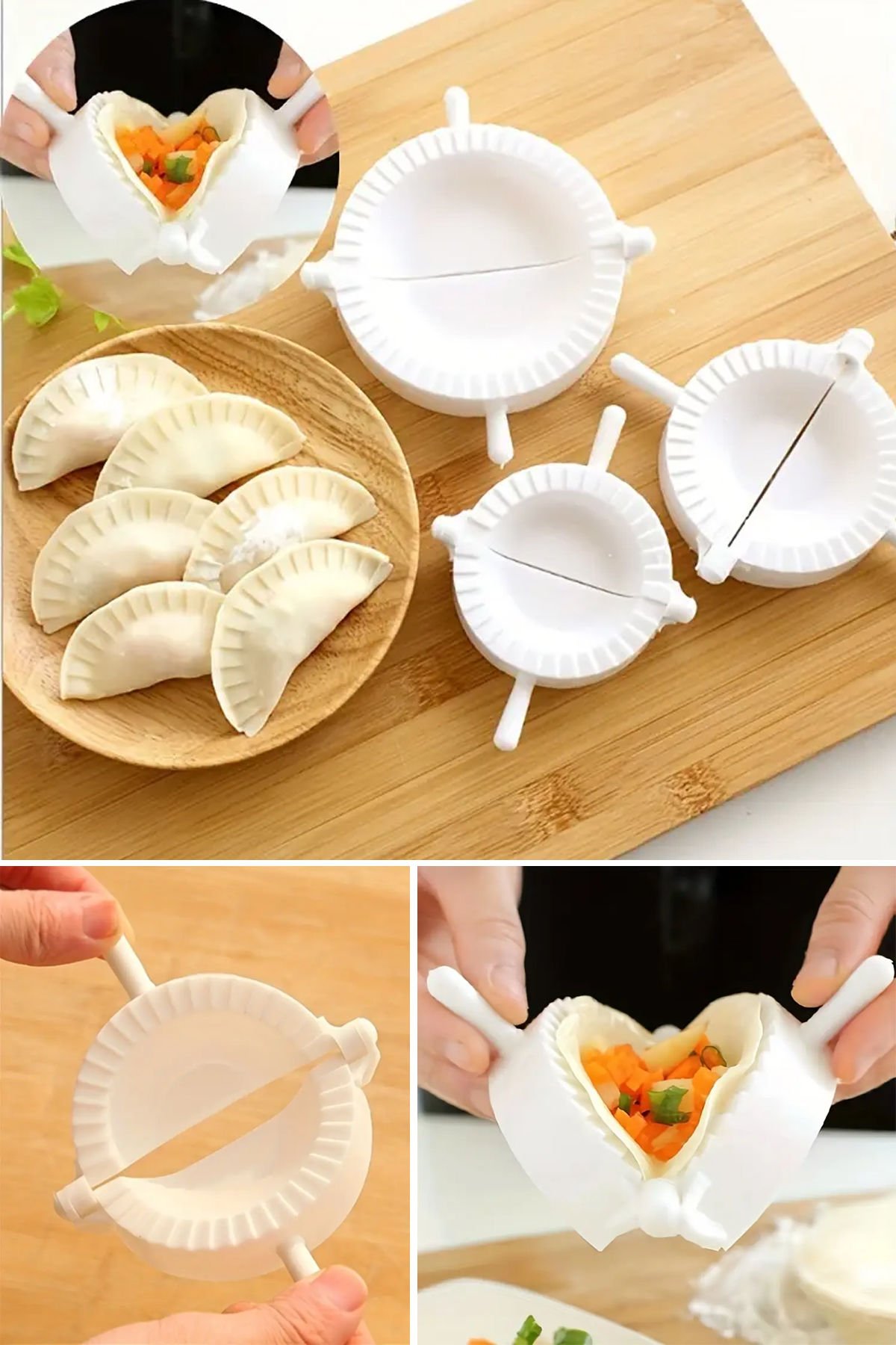 Pratik Ravioli Poğaça Çiğ Börek Mantı Kurabiye Kalıbı Plastik 3 Adet