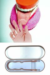 Bakır Oil Pulling Yağ Çekme Dil Plak Temizleme Aleti Dil Fırçası Sıyırıcı Dil Kaşığı