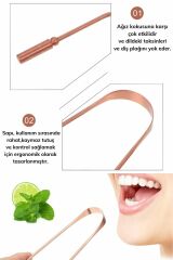 Bakır Oil Pulling Yağ Çekme Dil Plak Temizleme Aleti Dil Fırçası Sıyırıcı Dil Kaşığı