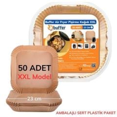 50 Adet Air Fryer Pişirme Kağıdı Tek Kullanımlık Yağ Geçirmez 23 Cm Kare Pişirme Kağıdı