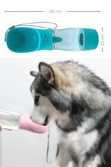 2'si 1 Arada Taşınabilir Köpek Su Şişesi ve Mama Kabı