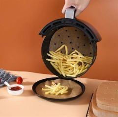 200 Adet Air Fryer Pişirme Kağıdı Tek Kullanımlık Yağlı Kağı Yuvarlak Delikli ve Tabak Model