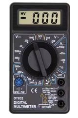 DT-830D Dijital Multimetre Avometre - Digital Ölçü Aleti - Akım, Voltaj, Direnç Ölçer - Siyah Ölçü Aleti