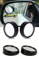Universal Fit Yuvarlak Cam Yan Ayna, 360° Geniş Açılı Blind Spot Araba Arka Görüş Aynası, Arabalar, Motosikletler, SUV'lar için