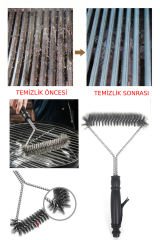 Premium Paslanmaz Çelik Barbekü Izgara Temizleme Fırçası Dayanıklı, Uzun Saplı, Yeniden Kullanılabilir Izgara Fırçası Ve Kazıyıcı