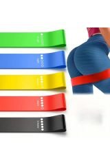 5 Adet TPE Fitness Direnç Bant Seti - Kalça, Bacak, Pilates ve Güç Antrenmanı - Ev Antrenmanı için Esnek Germe Bantları, Dayanıklı ve Ayarlanabilir Egzersiz Bantları Çeşitli Dirençlerle