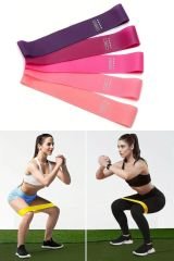 5 Adet TPE Fitness Direnç Bant Seti - Kalça, Bacak, Pilates ve Güç Antrenmanı - Ev Antrenmanı için Esnek Germe Bantları, Dayanıklı ve Ayarlanabilir Egzersiz Bantları Çeşitli Dirençlerle